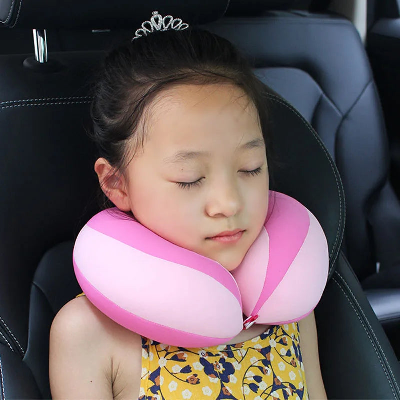 U-Shape Baby Neck Pillow – Soft Travel Head Support for Car Seats & Strollers - Pocketful Of Hugs