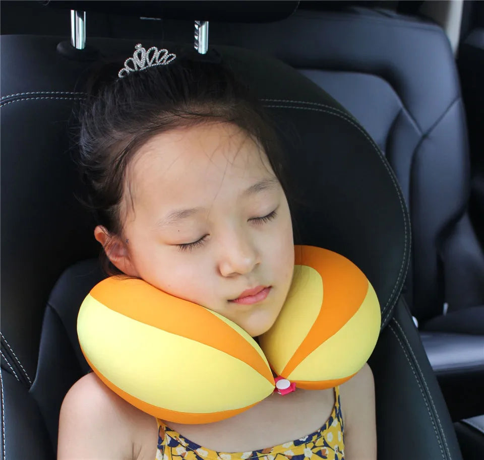 U-Shape Baby Neck Pillow – Soft Travel Head Support for Car Seats & Strollers - Pocketful Of Hugs