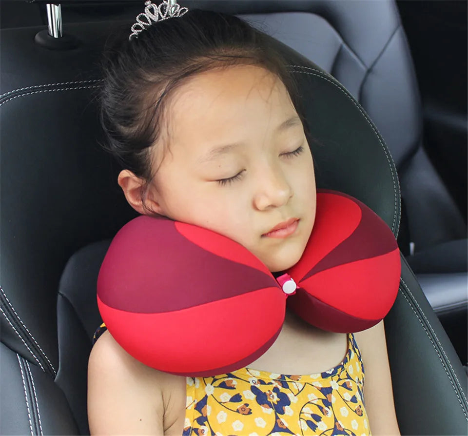 U-Shape Baby Neck Pillow – Soft Travel Head Support for Car Seats & Strollers - Pocketful Of Hugs