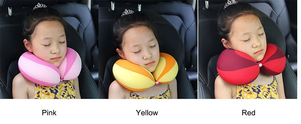 U-Shape Baby Neck Pillow – Soft Travel Head Support for Car Seats & Strollers - Pocketful Of Hugs