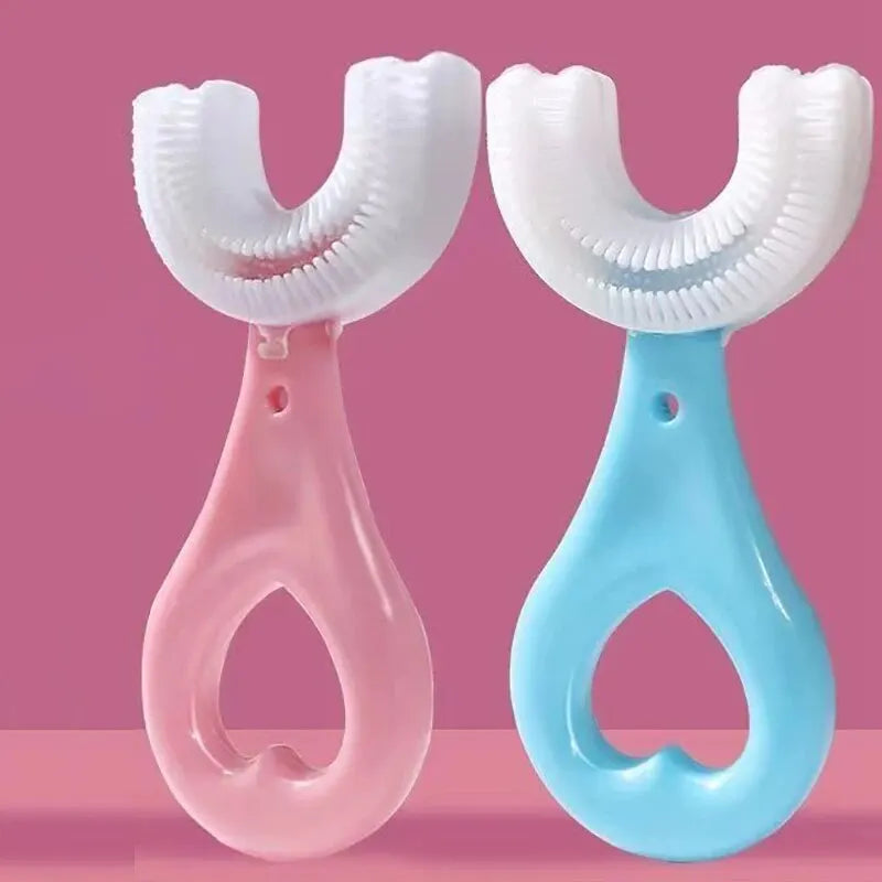 2-Pack U-Shaped Kids Toothbrush – Soft Silicone Brush for Toddlers - Pocketful Of Hugs