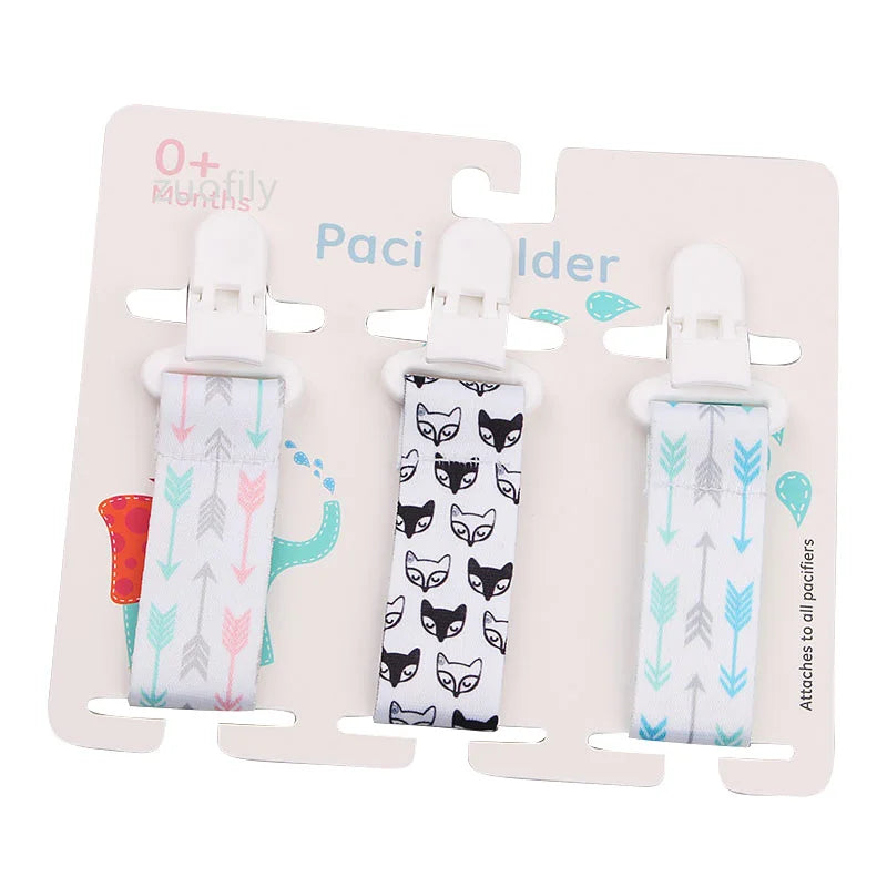 3-Pack Baby Pacifier Clips – Soother Holders with Plastic Clips - Pocketful Of Hugs