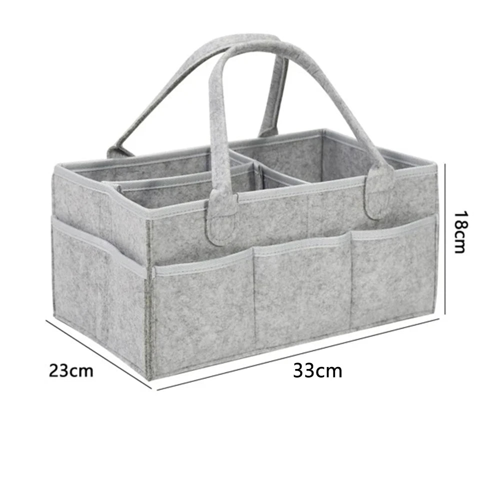 Portable Baby Diaper Organizer Bag – Canvas Tote for Nursery, Car & Travel Essentials - Pocketful Of Hugs