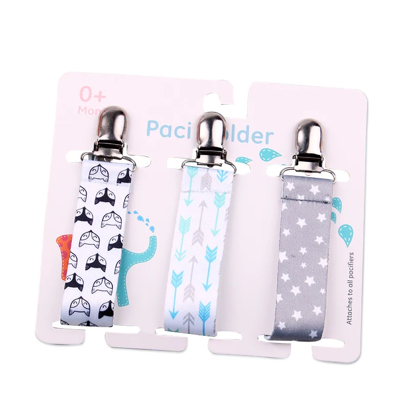 3-Pack Baby Pacifier Clips – Soother Holders with Plastic Clips - Pocketful Of Hugs