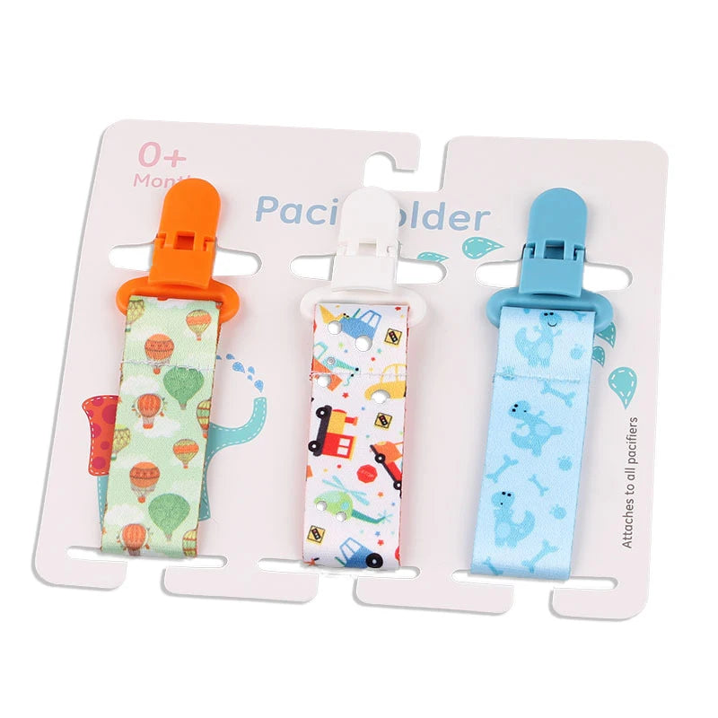3-Pack Baby Pacifier Clips – Soother Holders with Plastic Clips - Pocketful Of Hugs