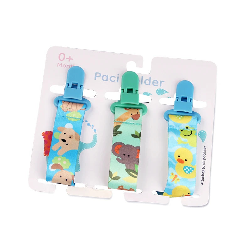 3-Pack Baby Pacifier Clips – Soother Holders with Plastic Clips - Pocketful Of Hugs