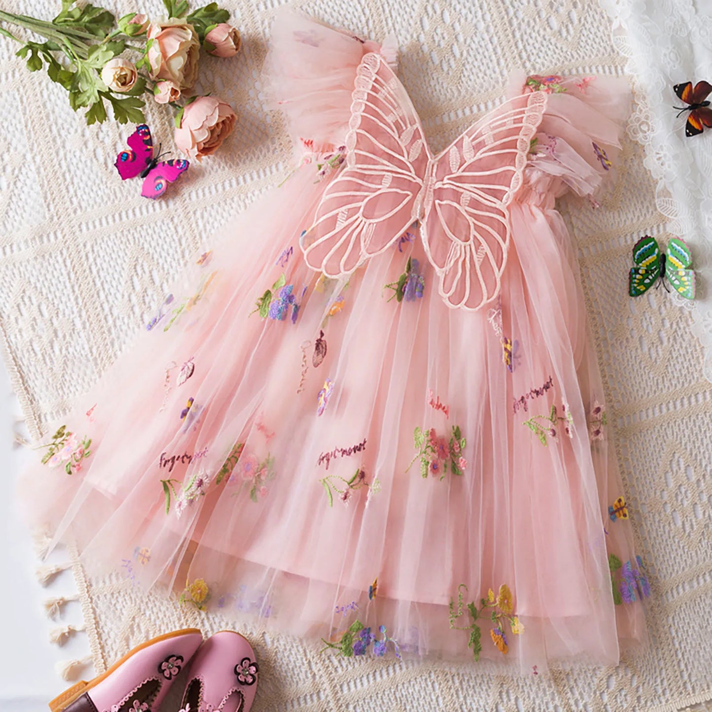 Toddler Girl Party Dress – Floral Tulle Gown for Birthdays - Pocketful Of Hugs