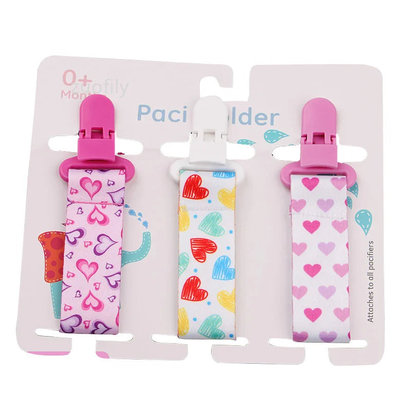 3-Pack Baby Pacifier Clips – Soother Holders with Plastic Clips - Pocketful Of Hugs