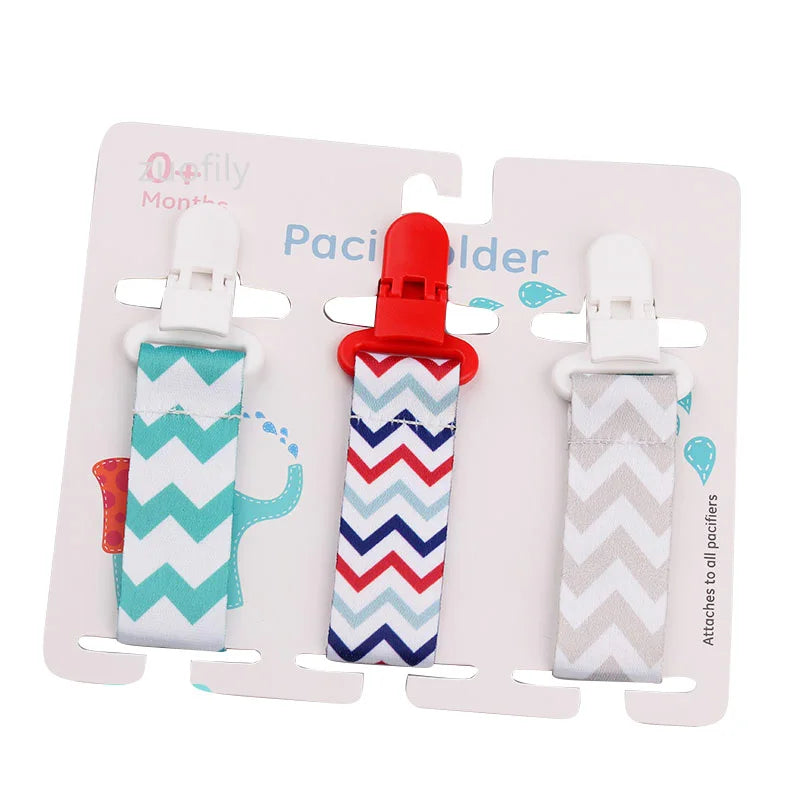 3-Pack Baby Pacifier Clips – Soother Holders with Plastic Clips - Pocketful Of Hugs