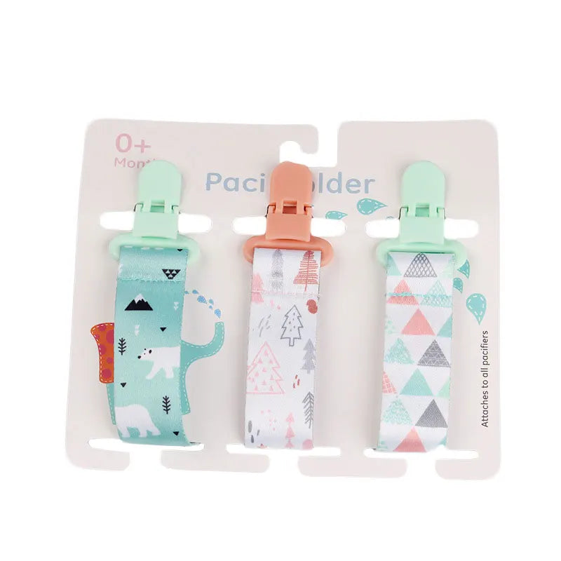 3-Pack Baby Pacifier Clips – Soother Holders with Plastic Clips - Pocketful Of Hugs