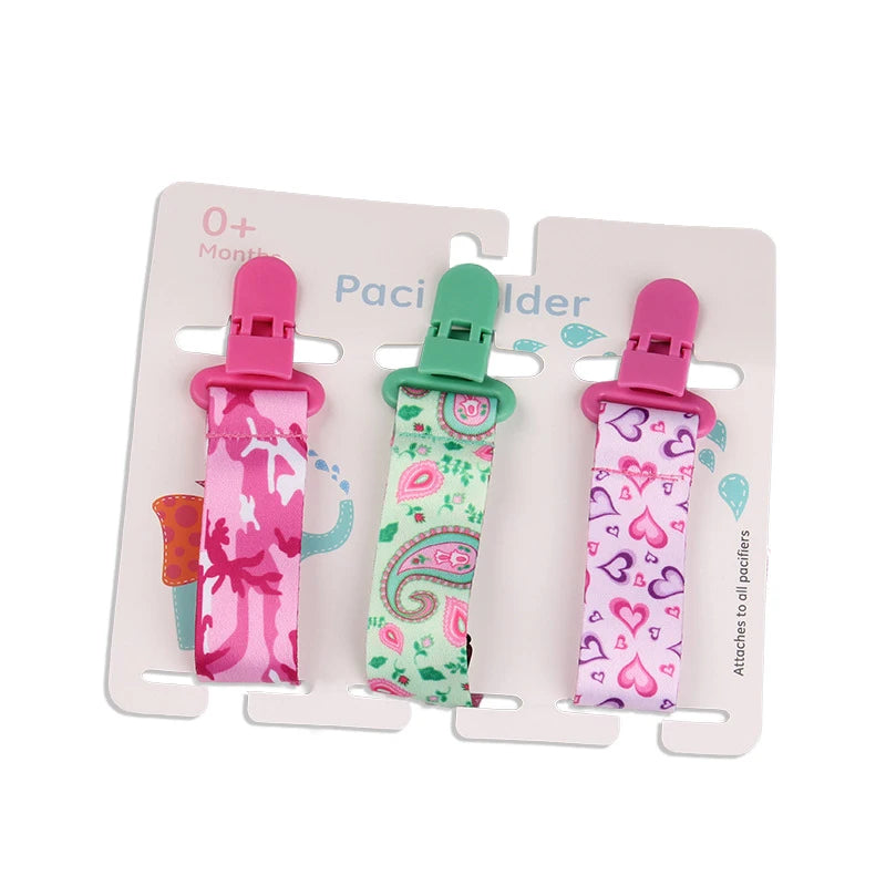 3-Pack Baby Pacifier Clips – Soother Holders with Plastic Clips - Pocketful Of Hugs