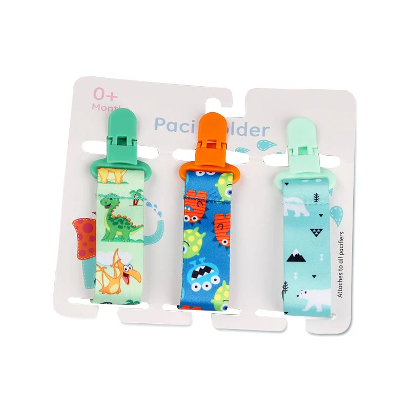3-Pack Baby Pacifier Clips – Soother Holders with Plastic Clips - Pocketful Of Hugs
