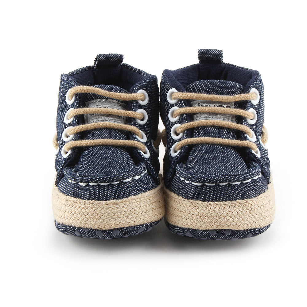 Cotton Baby Shoes – Jacket Jeans Look, Soft & Stylish for Toddlers - Pocketful Of Hugs