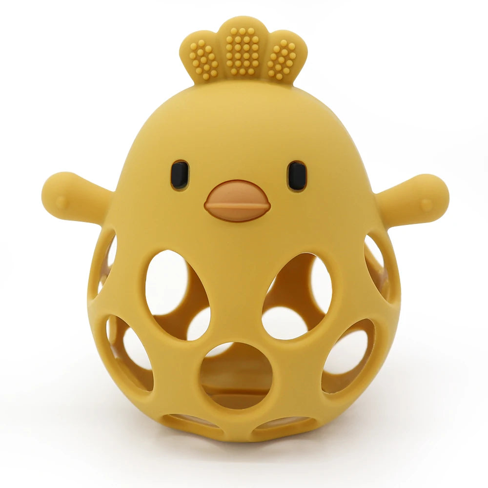 Silicone Baby Teether – Cartoon Chick Chew Toy for Teething Relief - Pocketful Of Hugs