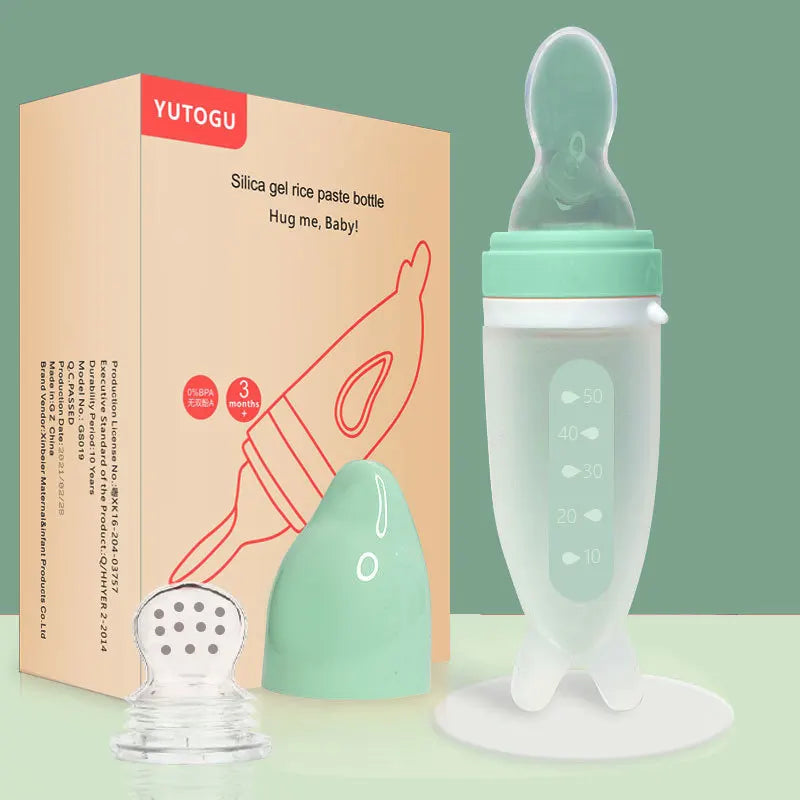 Silicone Baby Feeding Spoon – Dolphin Design Rice Cereal Dropper for Newborns - Pocketful Of Hugs