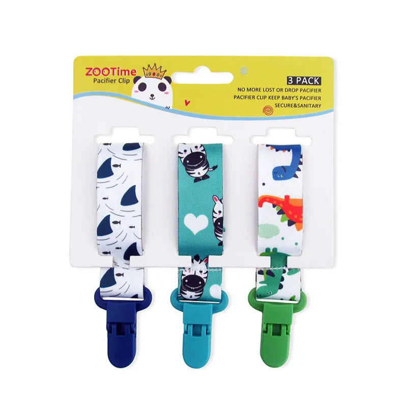 3-Pack Baby Pacifier Clips – Soother Holders with Plastic Clips - Pocketful Of Hugs