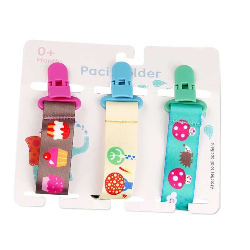 3-Pack Baby Pacifier Clips – Soother Holders with Plastic Clips - Pocketful Of Hugs