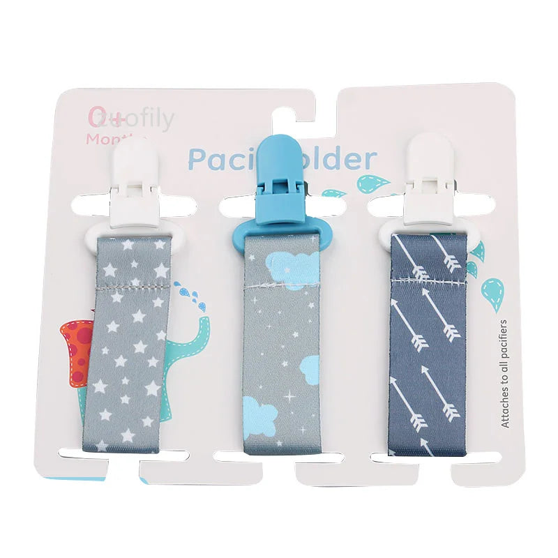 3-Pack Baby Pacifier Clips – Soother Holders with Plastic Clips - Pocketful Of Hugs