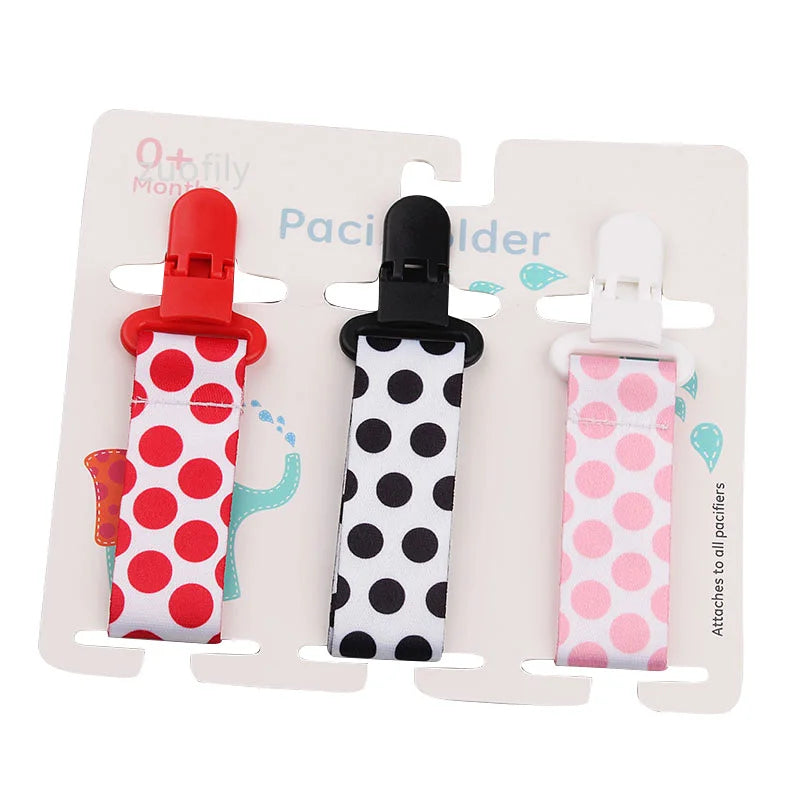 3-Pack Baby Pacifier Clips – Soother Holders with Plastic Clips - Pocketful Of Hugs