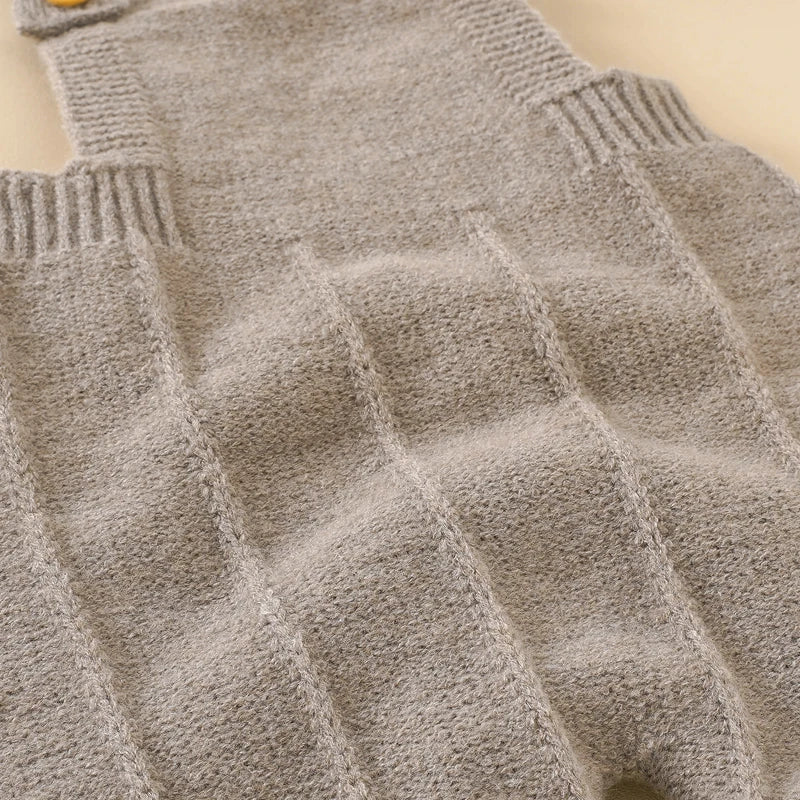 Knitted Baby Romper & Hat Set – Unisex Winter Outfit for Newborns - Pocketful Of Hugs