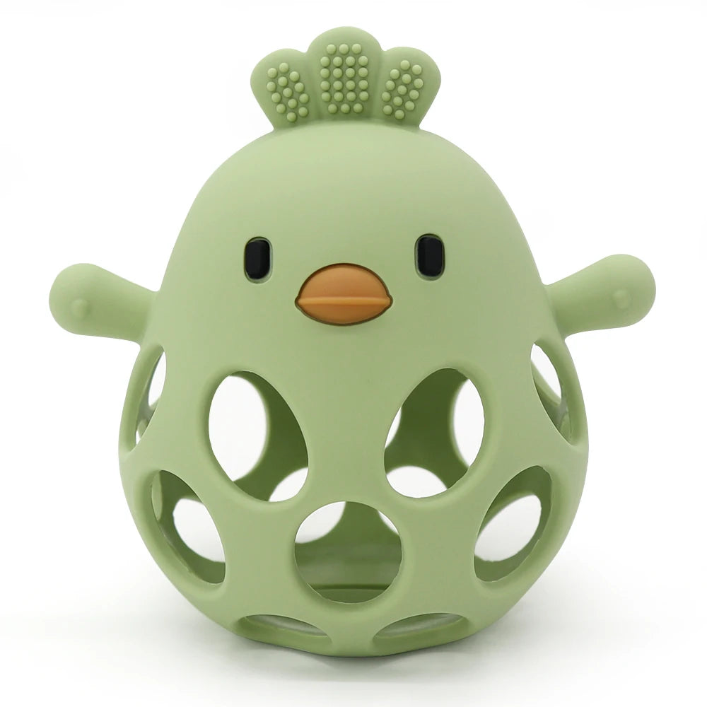 Silicone Baby Teether – Cartoon Chick Chew Toy for Teething Relief - Pocketful Of Hugs