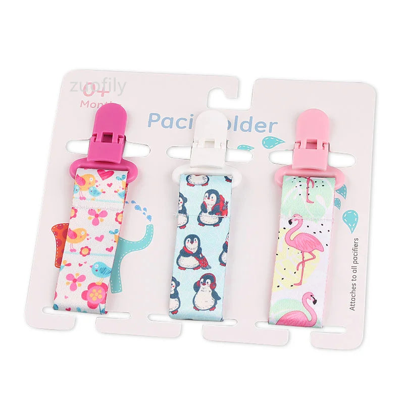 3-Pack Baby Pacifier Clips – Soother Holders with Plastic Clips - Pocketful Of Hugs