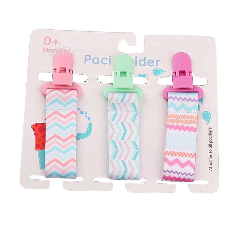 3-Pack Baby Pacifier Clips – Soother Holders with Plastic Clips - Pocketful Of Hugs