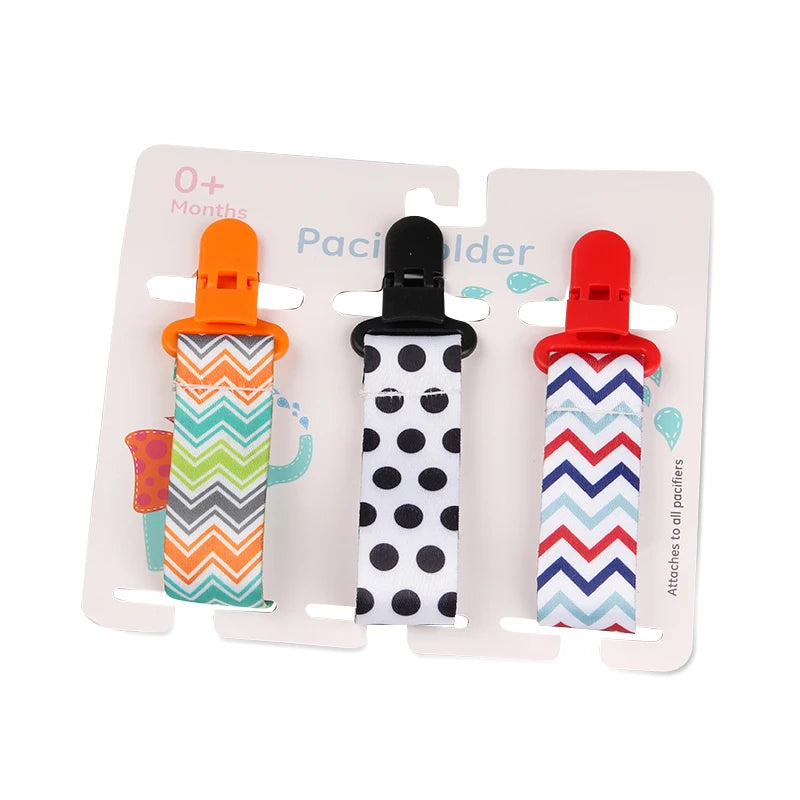 3-Pack Baby Pacifier Clips – Soother Holders with Plastic Clips - Pocketful Of Hugs