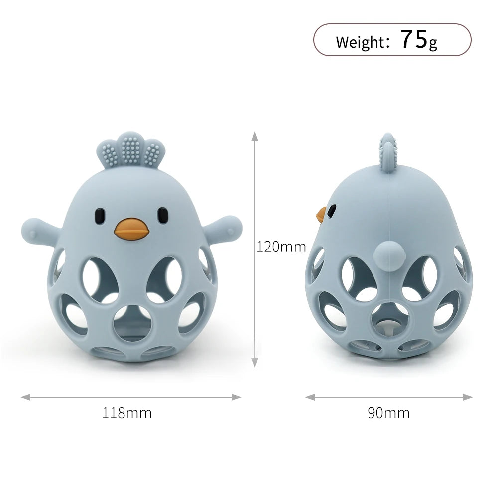 Silicone Baby Teether – Cartoon Chick Chew Toy for Teething Relief - Pocketful Of Hugs