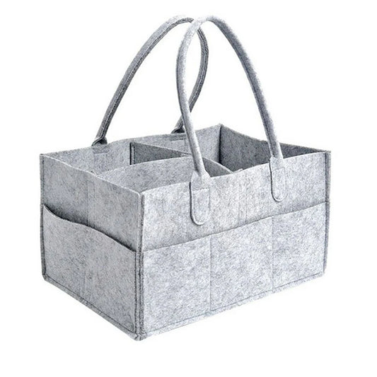 Portable Baby Diaper Organizer Bag – Canvas Tote for Nursery, Car & Travel Essentials - Pocketful Of Hugs