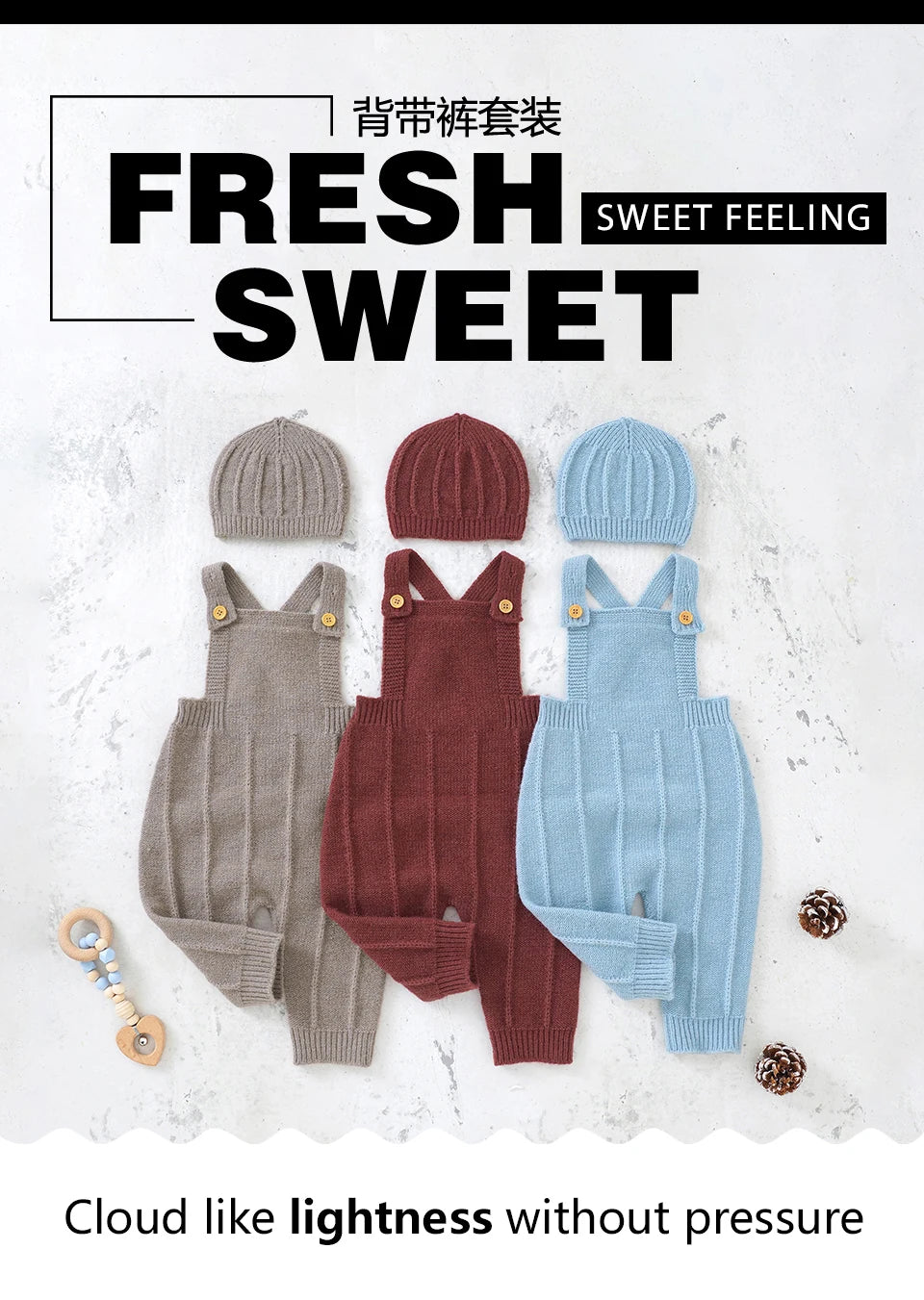 Knitted Baby Romper & Hat Set – Unisex Winter Outfit for Newborns - Pocketful Of Hugs