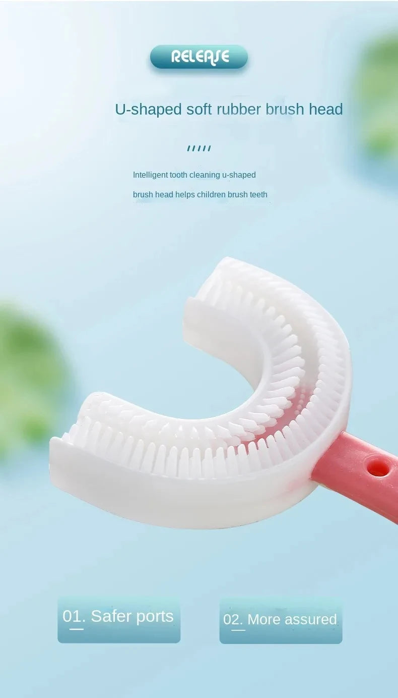 2-Pack U-Shaped Kids Toothbrush – Soft Silicone Brush for Toddlers - Pocketful Of Hugs