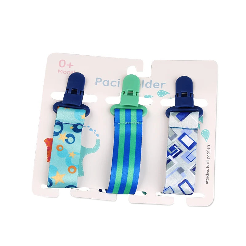 3-Pack Baby Pacifier Clips – Soother Holders with Plastic Clips - Pocketful Of Hugs