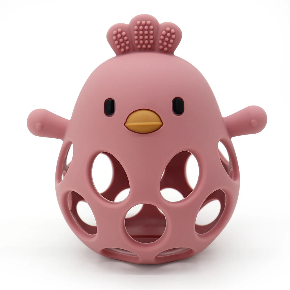 Silicone Baby Teether – Cartoon Chick Chew Toy for Teething Relief - Pocketful Of Hugs