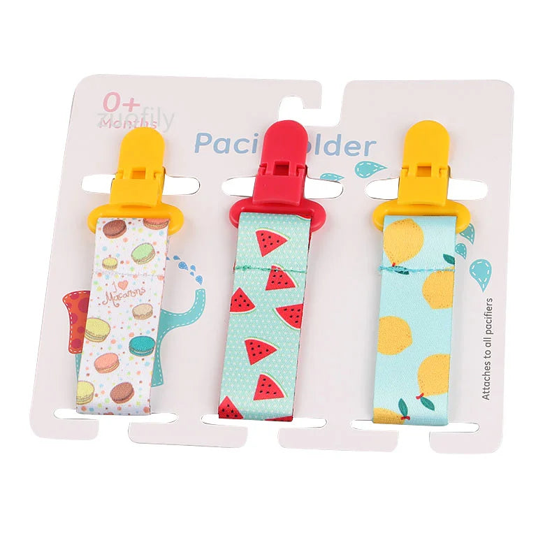 3-Pack Baby Pacifier Clips – Soother Holders with Plastic Clips - Pocketful Of Hugs