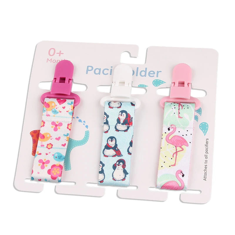 3-Pack Baby Pacifier Clips – Soother Holders with Plastic Clips - Pocketful Of Hugs
