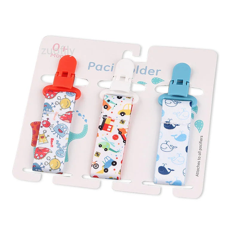 3-Pack Baby Pacifier Clips – Soother Holders with Plastic Clips - Pocketful Of Hugs