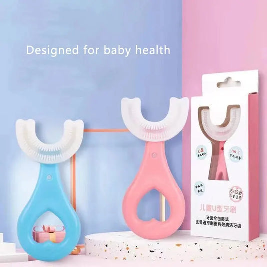 2-Pack U-Shaped Kids Toothbrush – Soft Silicone Brush for Toddlers - Pocketful Of Hugs