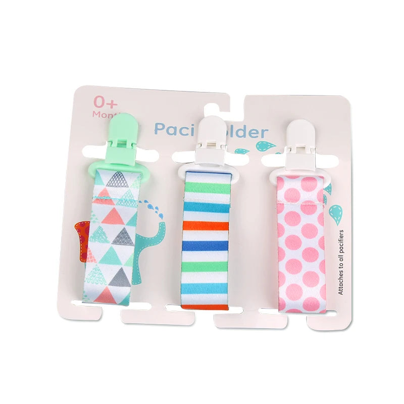3-Pack Baby Pacifier Clips – Soother Holders with Plastic Clips - Pocketful Of Hugs