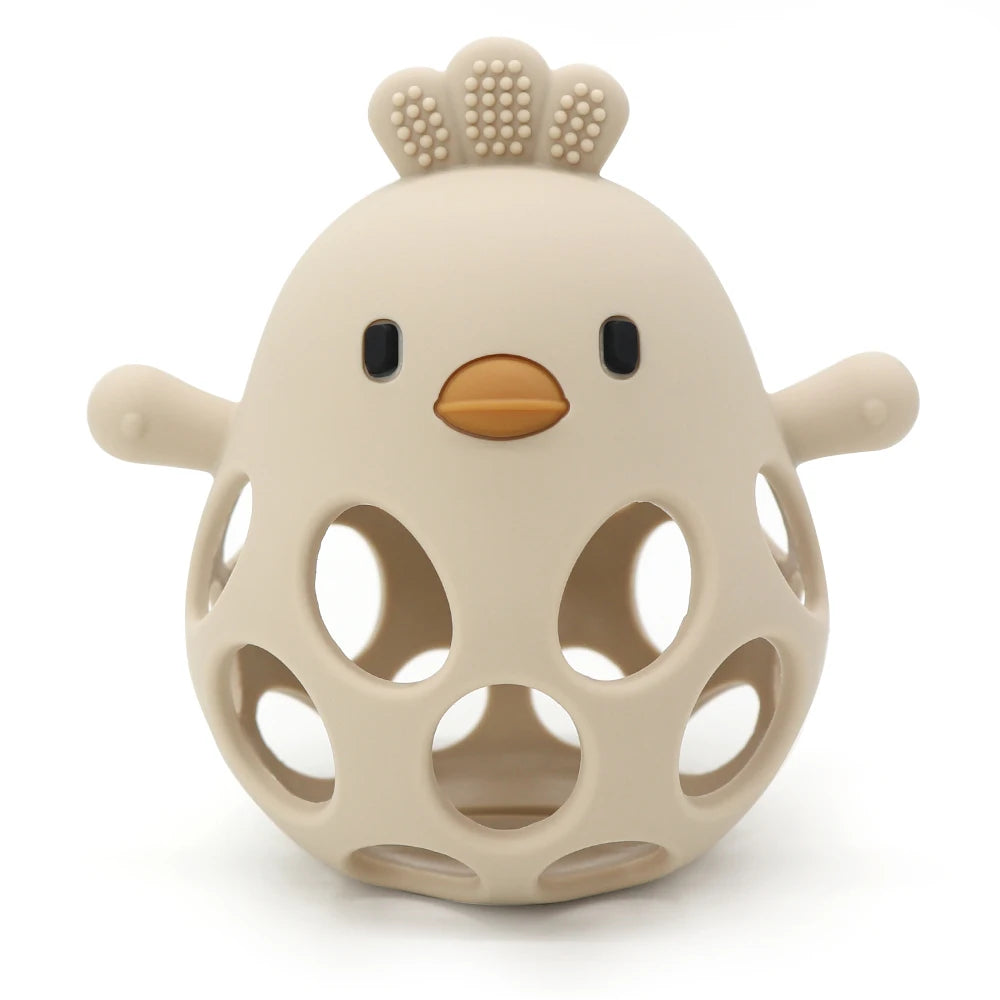 Silicone Baby Teether – Cartoon Chick Chew Toy for Teething Relief - Pocketful Of Hugs