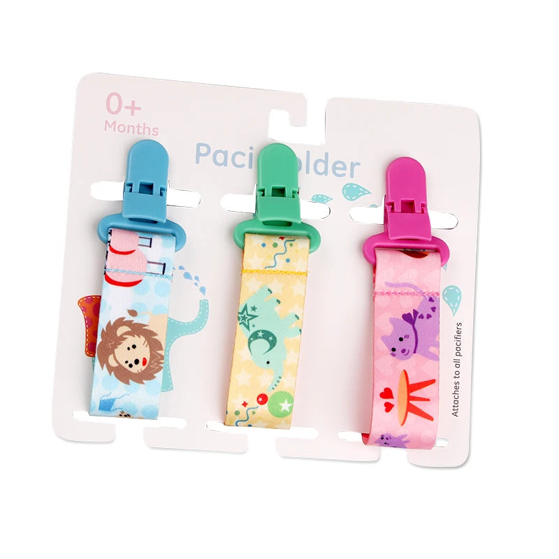 3-Pack Baby Pacifier Clips – Soother Holders with Plastic Clips - Pocketful Of Hugs