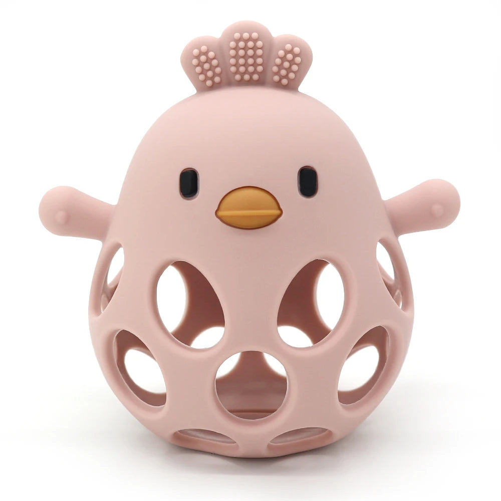 Silicone Baby Teether – Cartoon Chick Chew Toy for Teething Relief - Pocketful Of Hugs