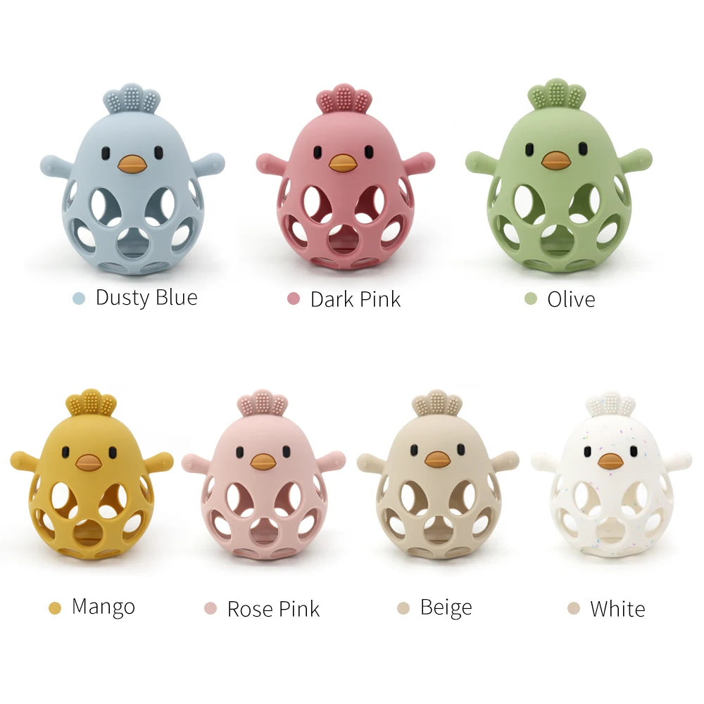 Silicone Baby Teether – Cartoon Chick Chew Toy for Teething Relief - Pocketful Of Hugs