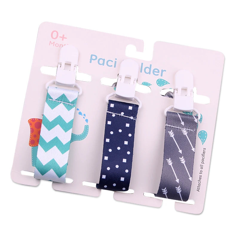 3-Pack Baby Pacifier Clips – Soother Holders with Plastic Clips - Pocketful Of Hugs