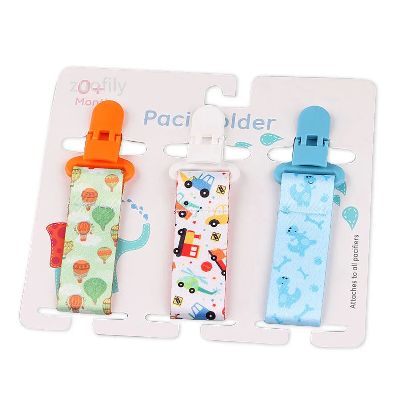 3-Pack Baby Pacifier Clips – Soother Holders with Plastic Clips - Pocketful Of Hugs