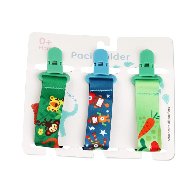 3-Pack Baby Pacifier Clips – Soother Holders with Plastic Clips - Pocketful Of Hugs